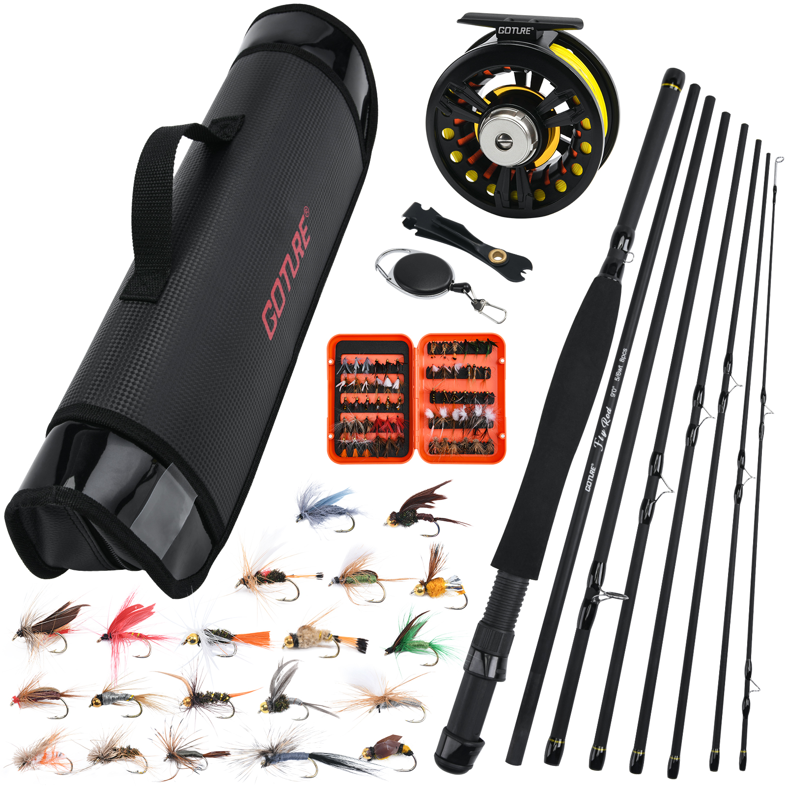 Fishing Line Spooler - Goture 8 섹션 여행 플라이 낚싯대
