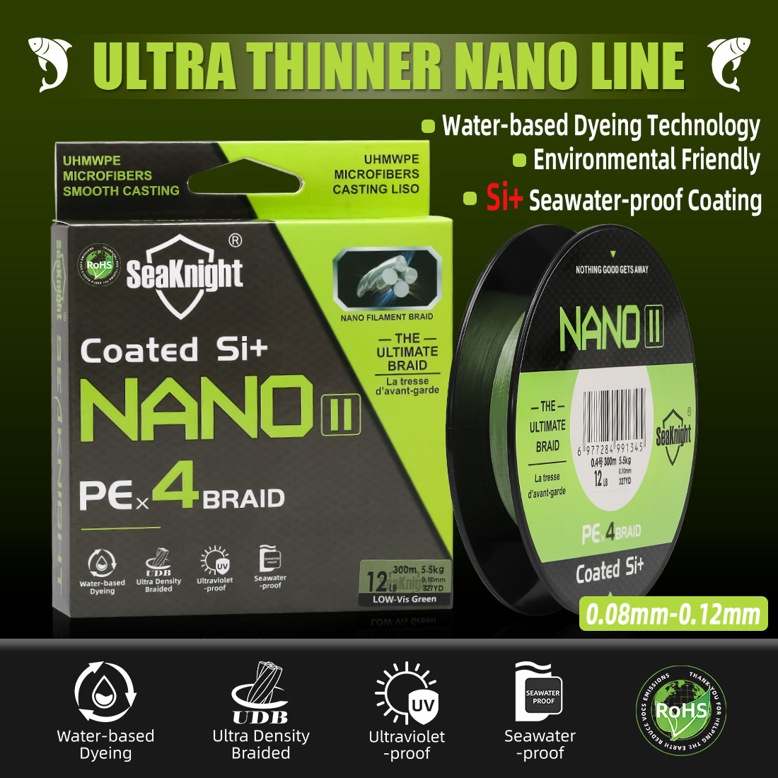 Copolymer Line - SeaKnight 브랜드 NANO II 시리즈 300M