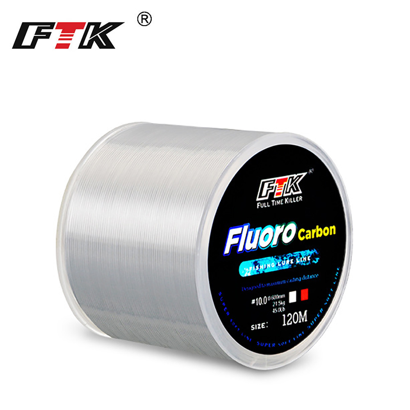 Fluorocarbon Line - FTK 120m 낚싯줄 0.2mm-0.6mm 7.15LB-45LB 플루오로카본