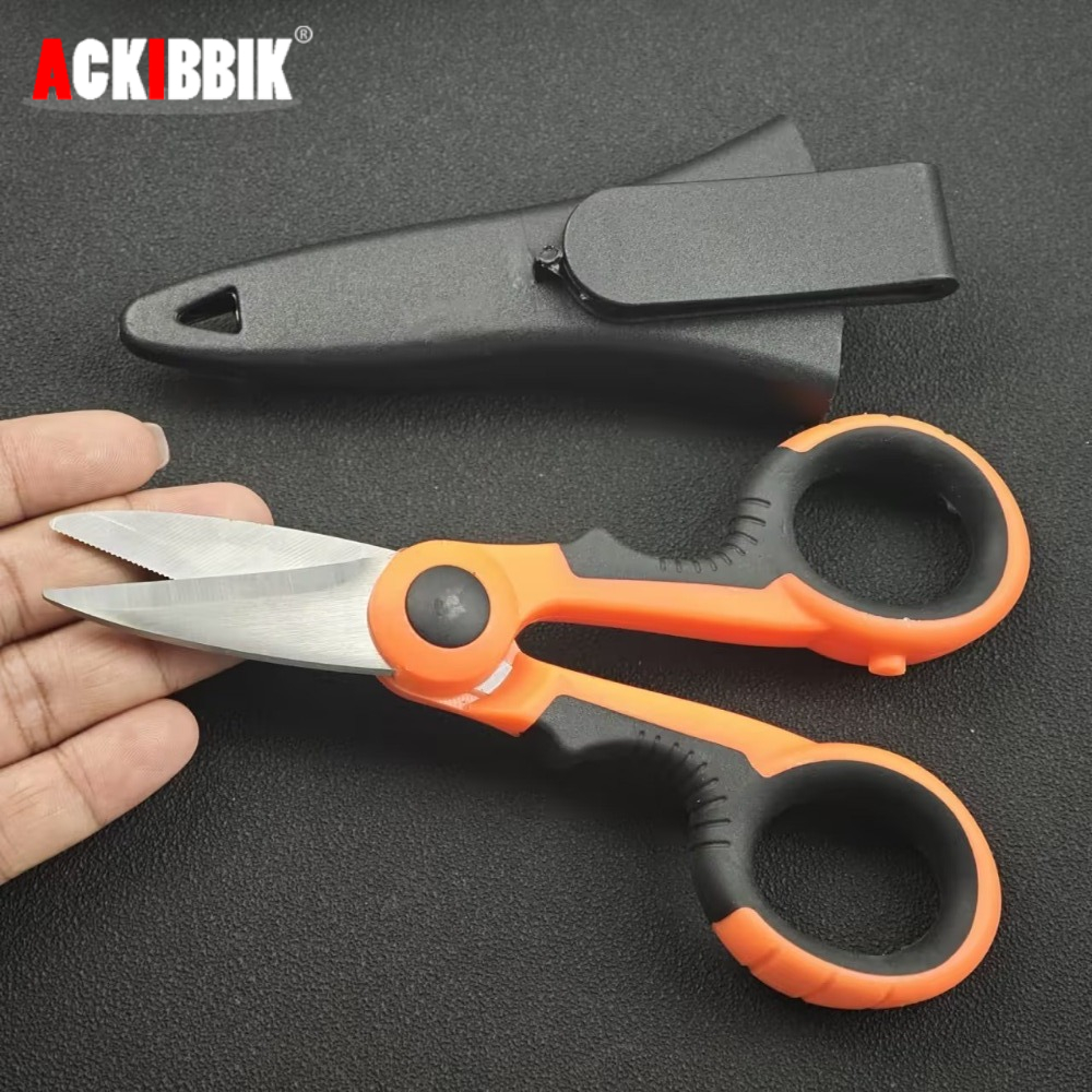 Fishing Line Cutter - 1개 야외 낚시 가위 (칼집 포함)