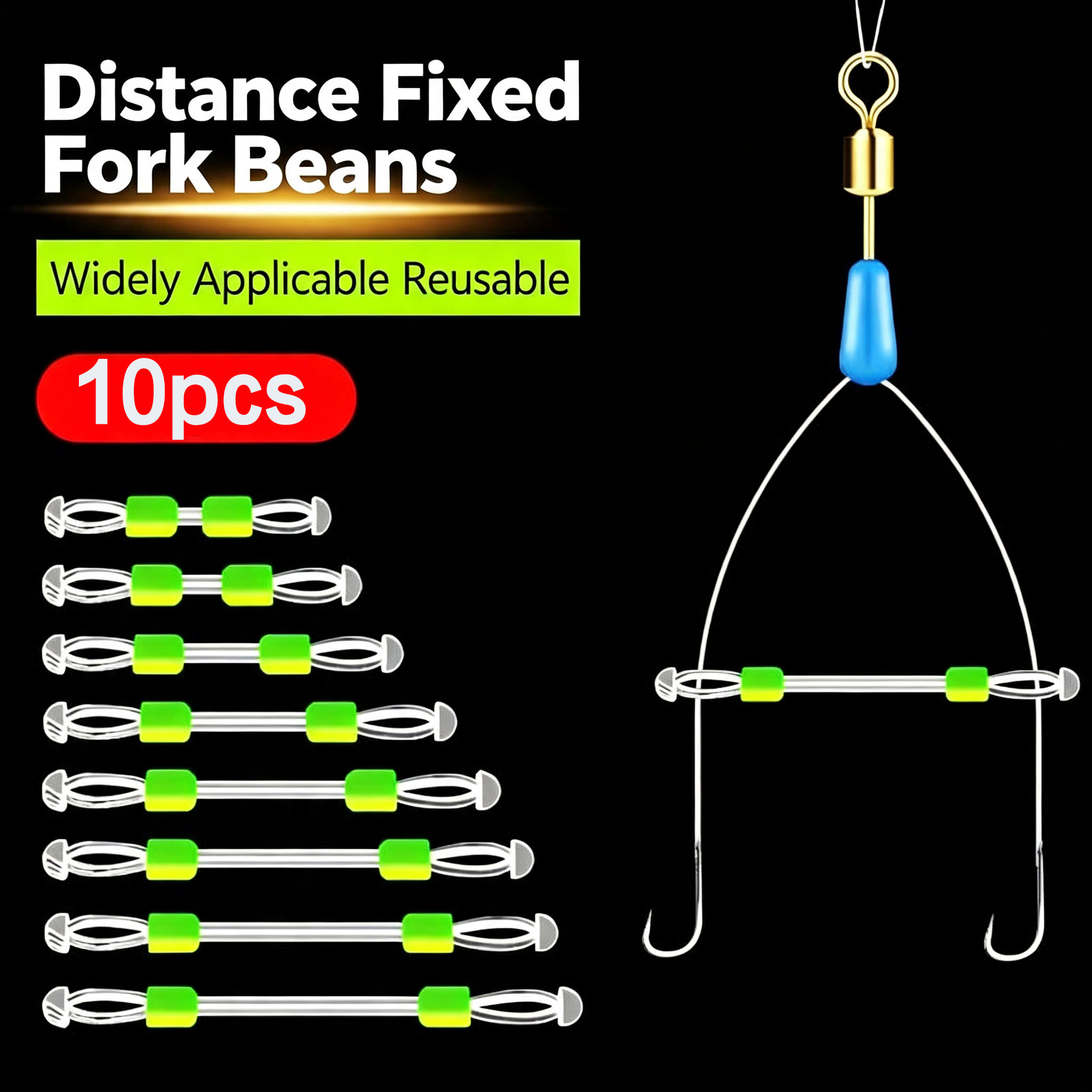 10pcs 고정 거리 낚싯줄 분리기 실리콘 더블 후크  - Fishing Line Winder 리뷰 및 가격
