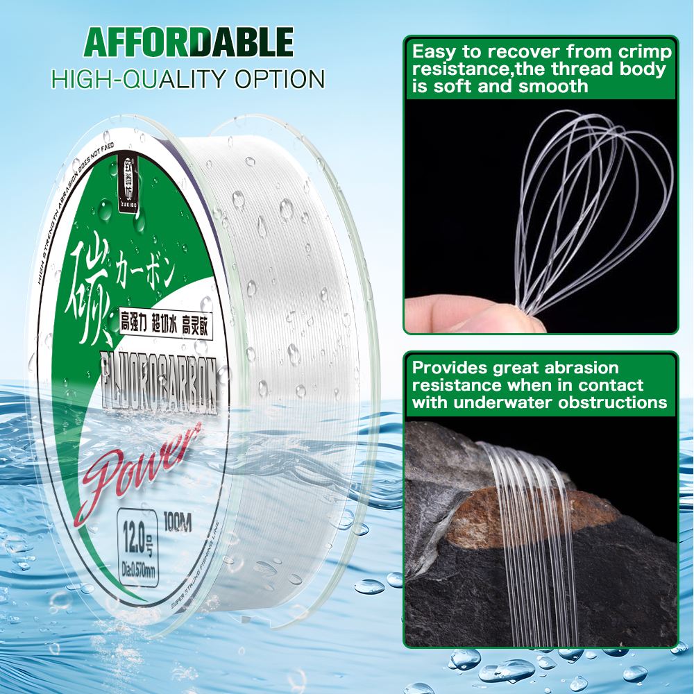 ZUKIBO 100% 탄화플루오르 낚싯줄, 초강력 모노 - Fluorocarbon Line 리뷰 및 가격