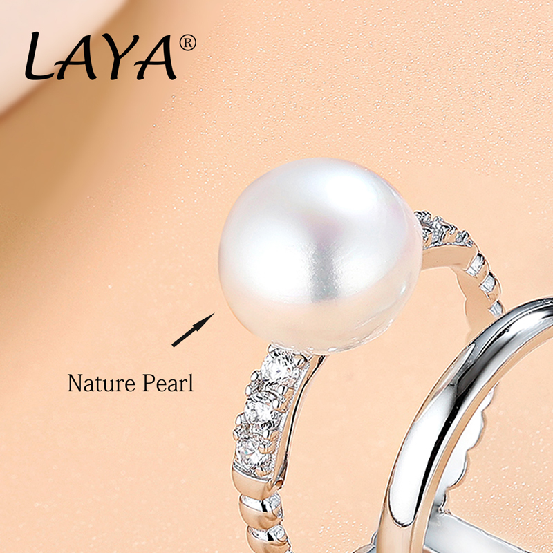 여성을위한 Laya 자연 담수 진주 반지 순수한 925 - Freshwater Line 리뷰 및 가격