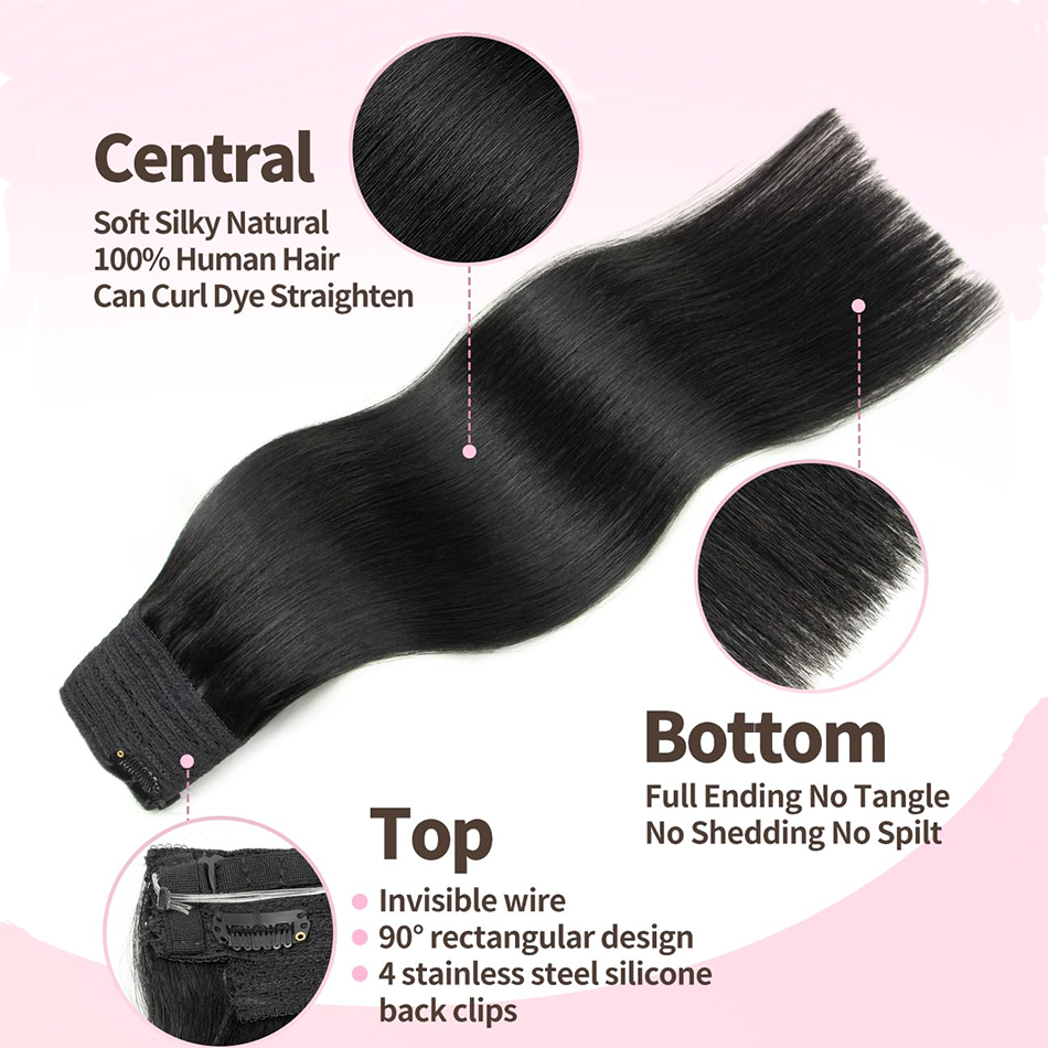 스트레이트 피쉬 라인 인모 헤어 익스텐션 원피스 클립인 - Monofilament Line 리뷰 및 가격