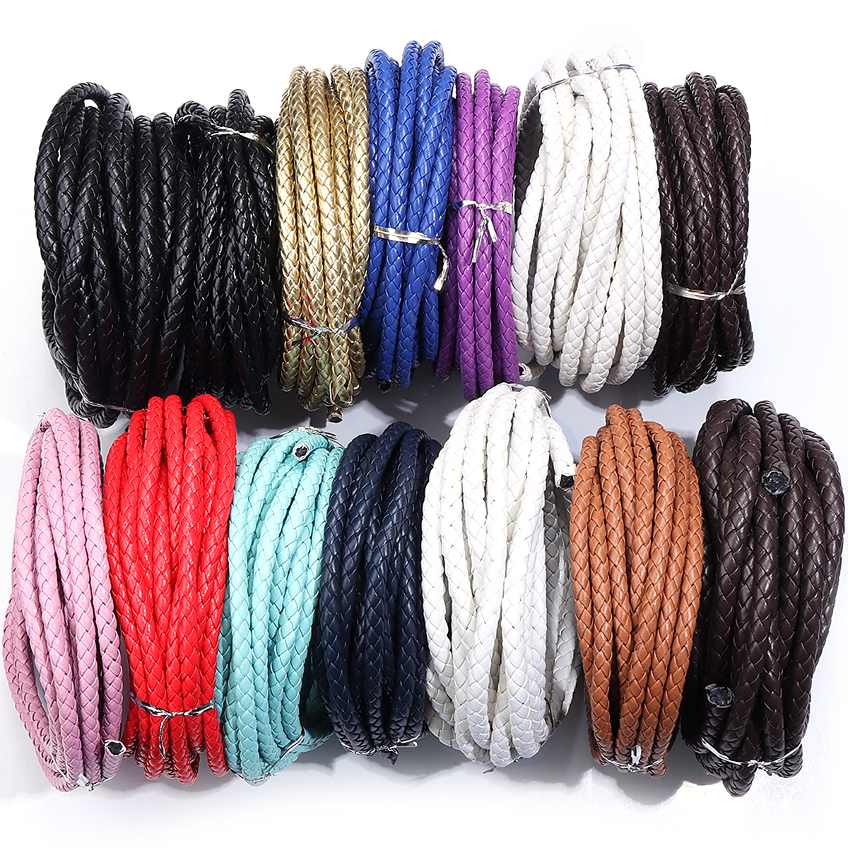 5 야드/로트 6/7mm 땋은 가죽 코드 라운드 PU  - Braided Line 리뷰 및 가격